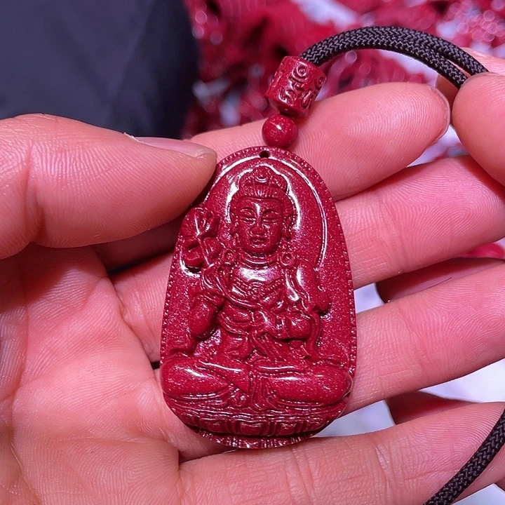 天然辰砂紫金砂马守护吊坠大号