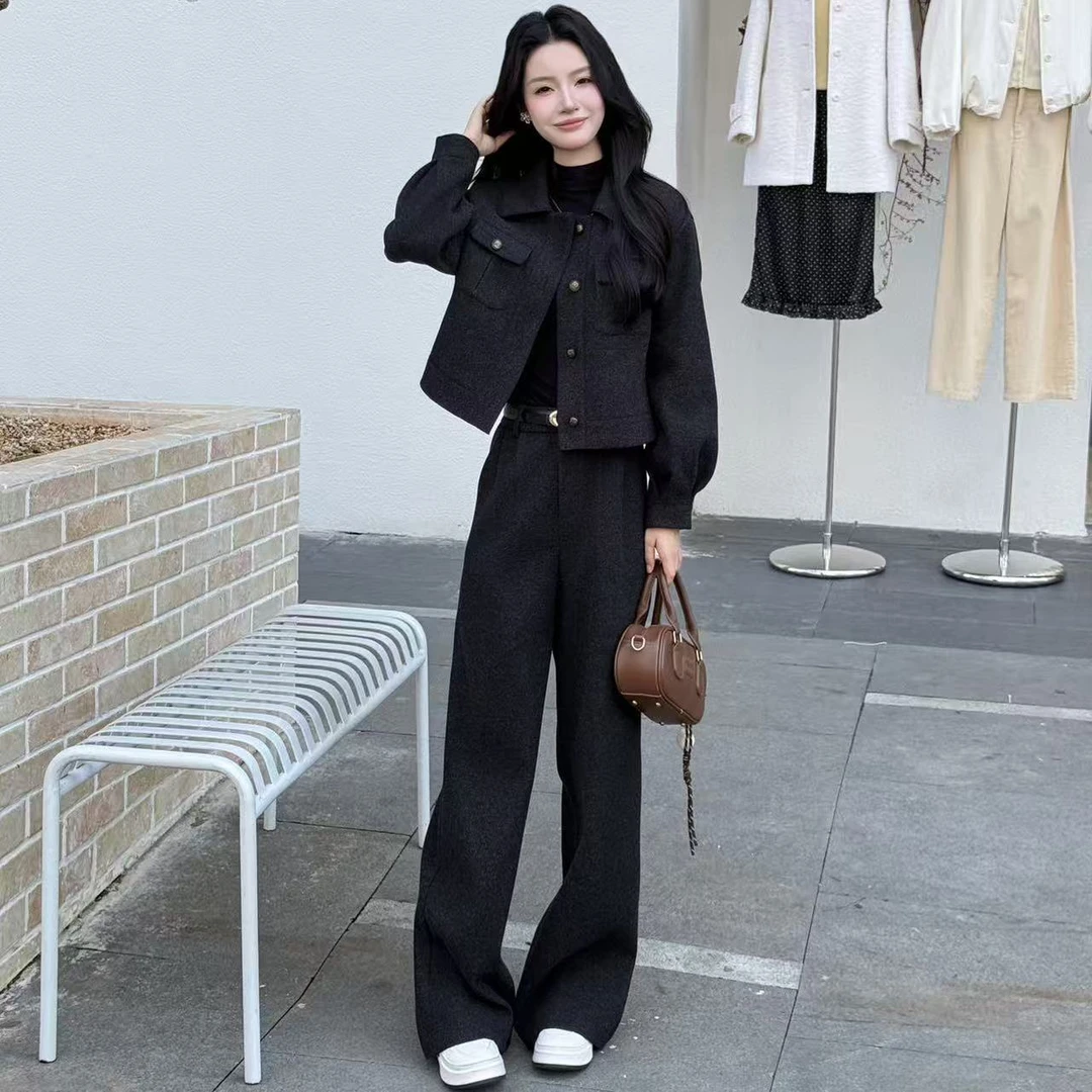 【两件套】【裤子加绒 上衣加棉】2025新款女气质休闲外套+裤子套装