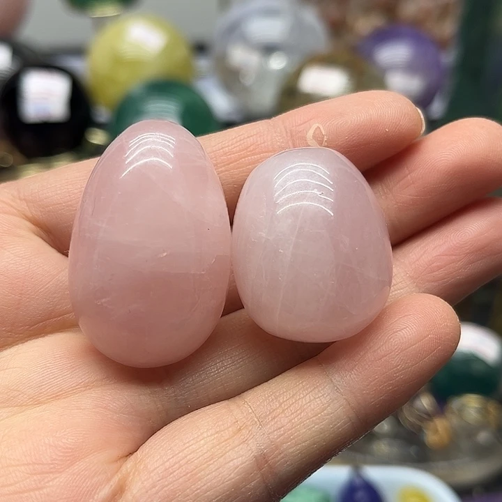 珠宝半成品未镶嵌水晶64克粉水晶蛋