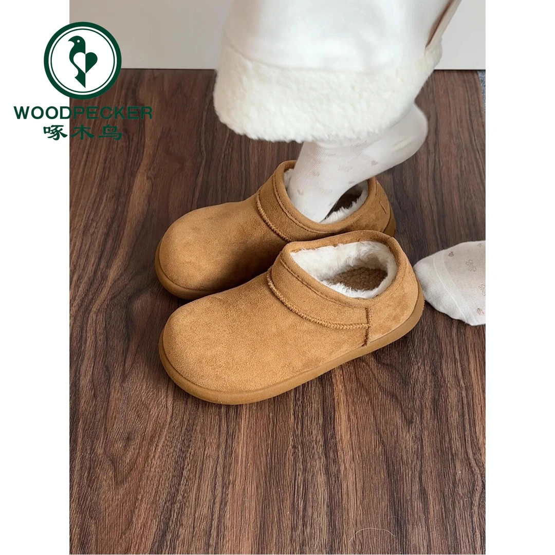 啄木鸟厚底雪地靴女小土豆加绒保暖毛毛勃肯鞋冬懒人一脚蹬棉短靴
