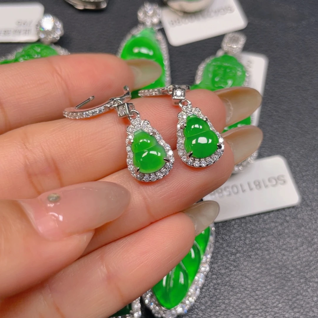 翡翠银S925镶嵌吊坠(不含链)