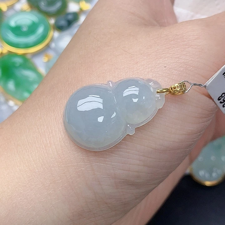 颈饰银S925镶嵌翡翠天然A货