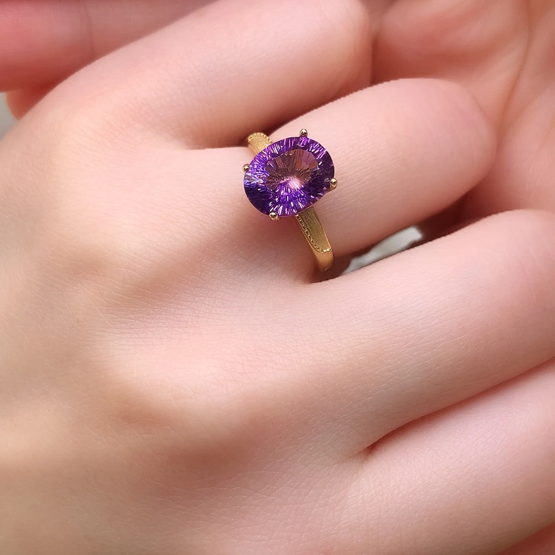 银S925镶嵌戒指紫晶28-2