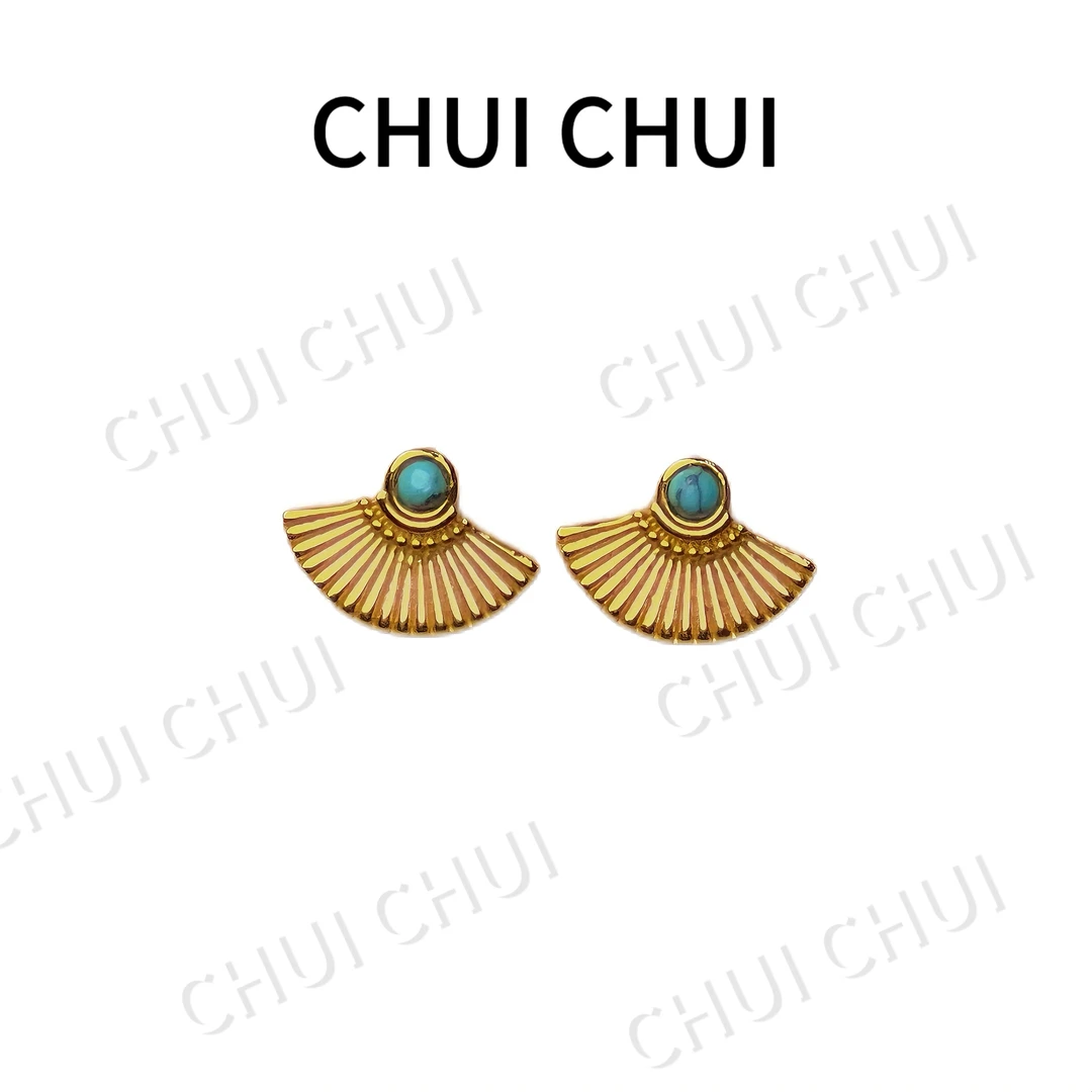 铜合金耳饰 设计金色风耳环气质轻奢小众经典时尚法式复古设计师