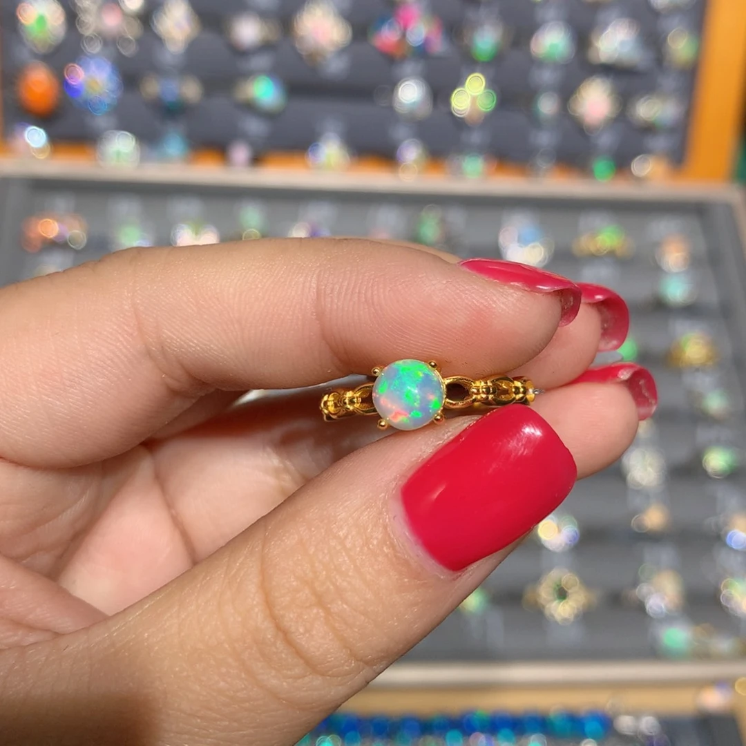 银S925镶嵌欧泊 欧泊戒指l冬***