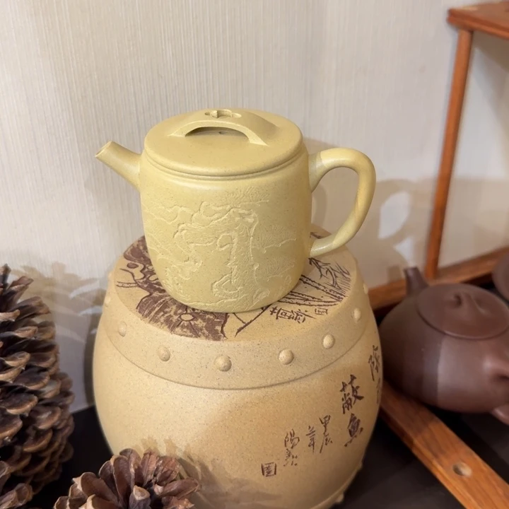 茶壶紫砂高汉瓦黄段紫砂壶