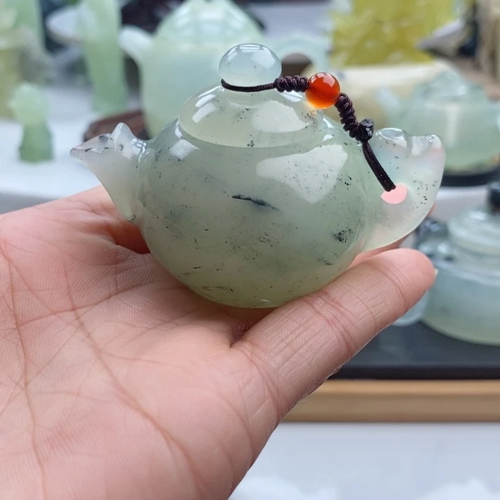 岫玉四大名玉手把壶未镶嵌子***歌