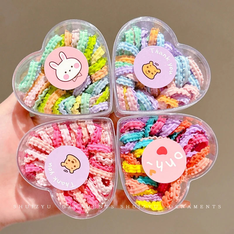 儿童彩色拇指发绳女童高弹力可爱扎头皮筋发圈宝宝不伤发头绳头饰