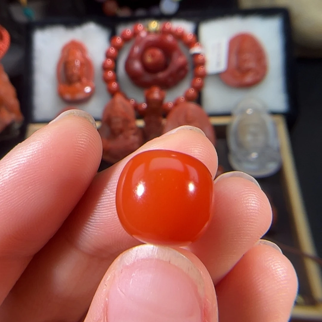 南红玛瑙未镶嵌老型珠12.8