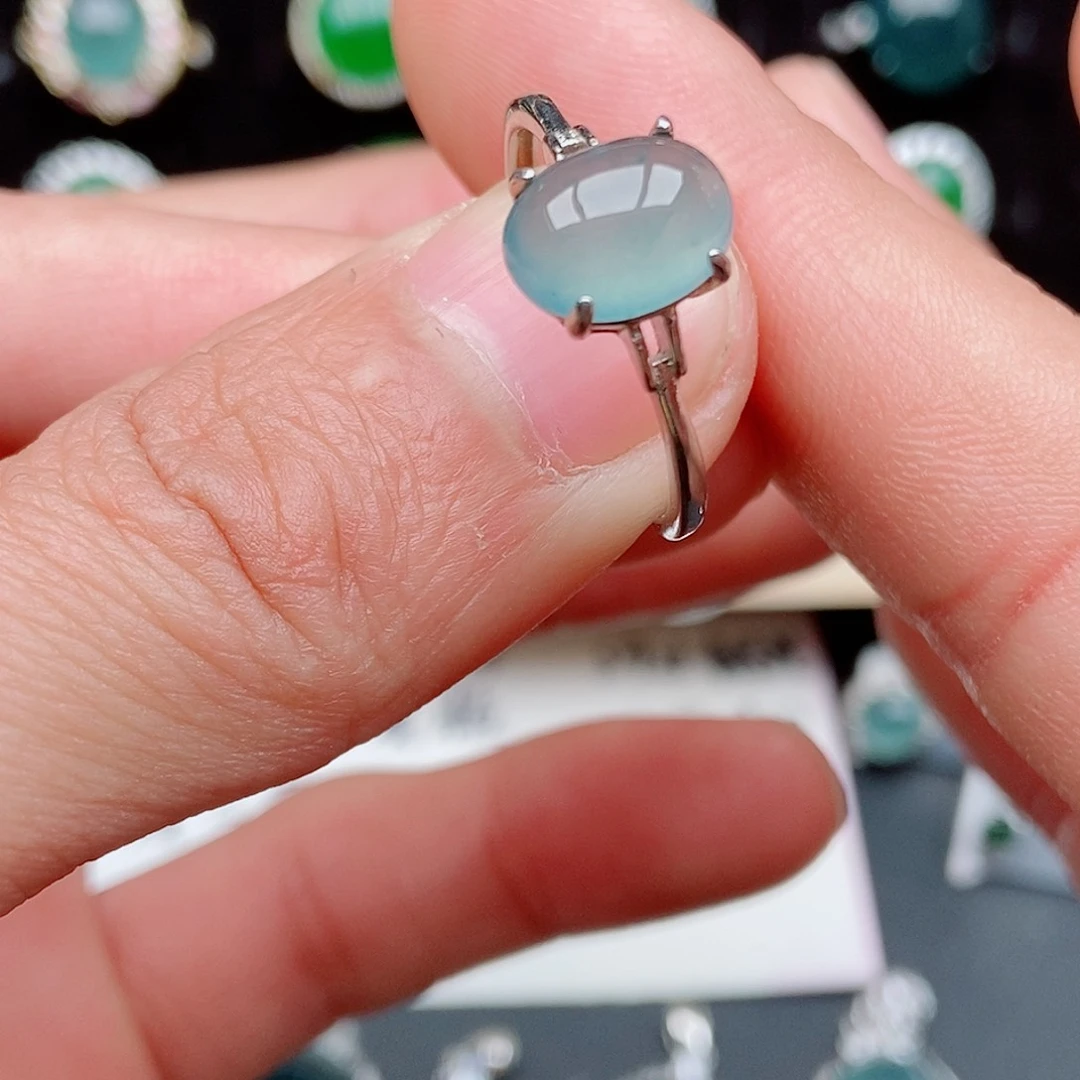 翡翠戒指银S925镶嵌860456176