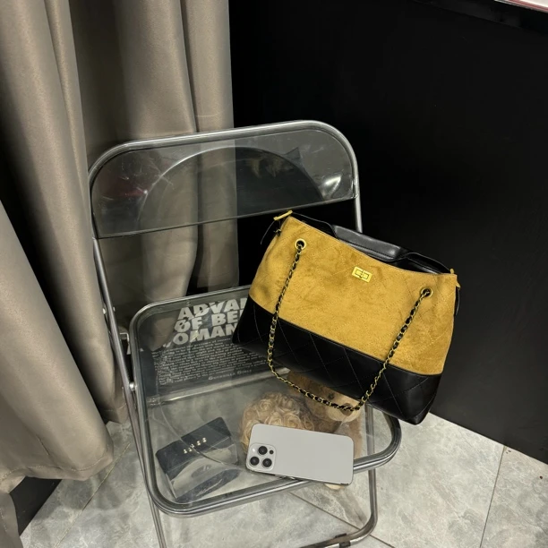 2025新款女包大容量托特包包高级感小众设计单肩斜挎链条包