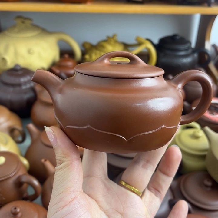 紫砂茶壶200cc红泥半手