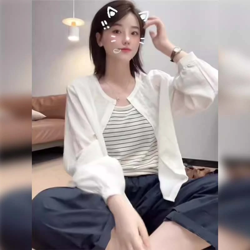 2025夏季新款女士亚麻防晒衬衫轻薄短外套爆款穿搭宽松雪纺上衣服