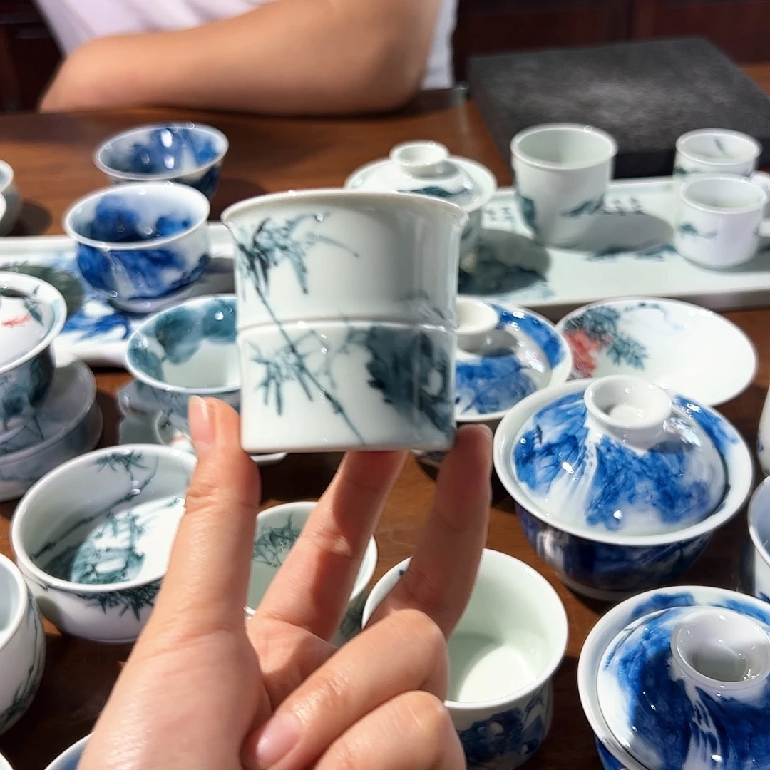 D***s青花手绘竹子主人杯