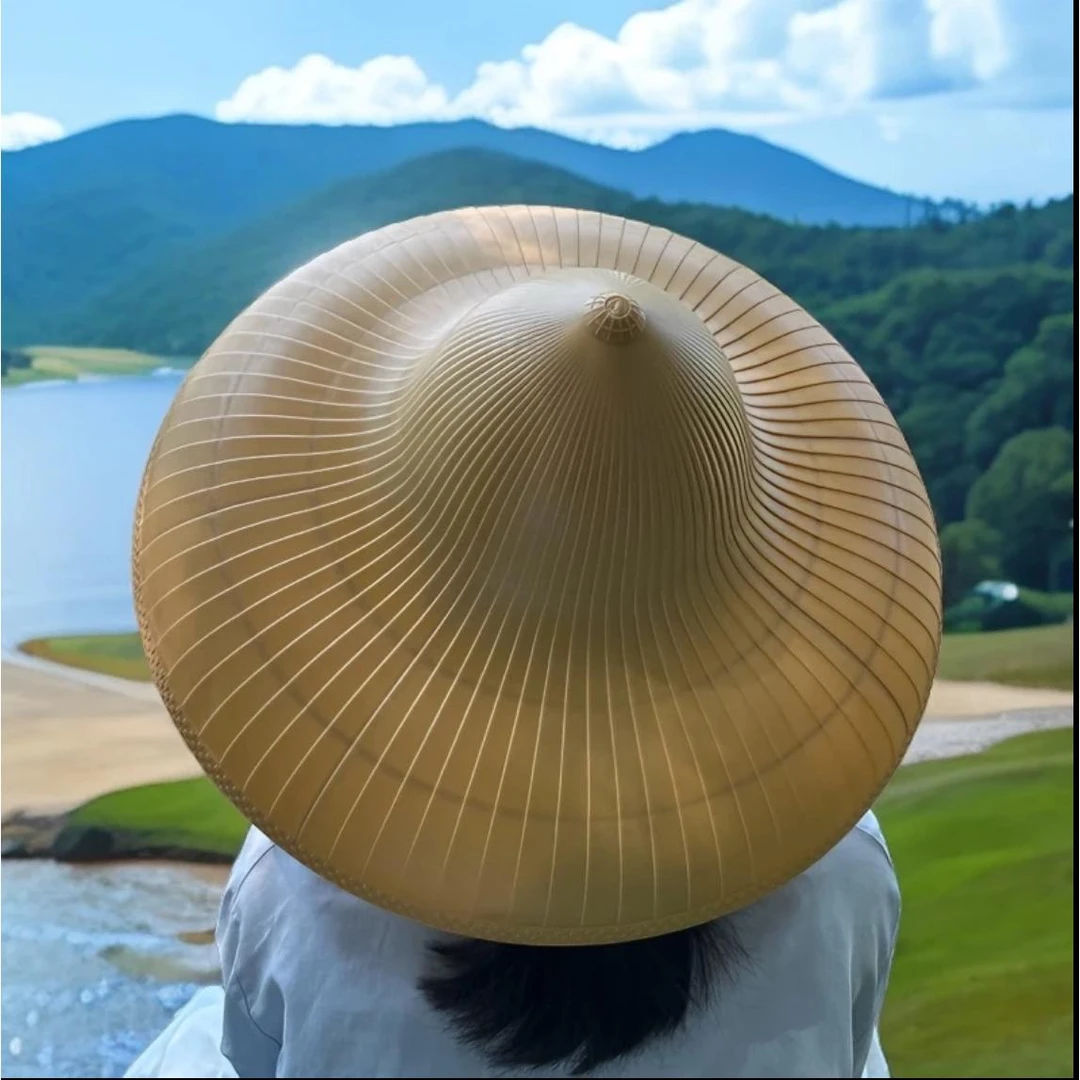 爆款林冲帽塑料斗笠帽子草帽防雨遮阳帽农民户外挡雨采茶帽太阳帽