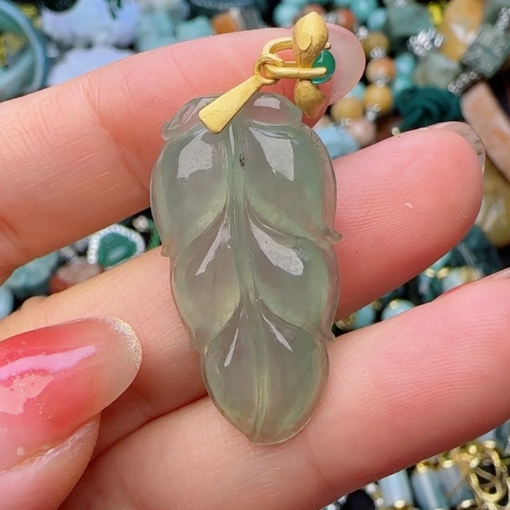 翡翠颈饰银S925镶嵌天然A货98