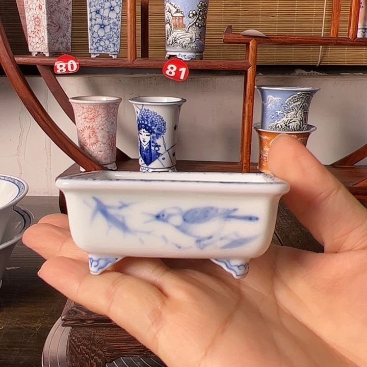 墨奈手绘陶瓷花盆