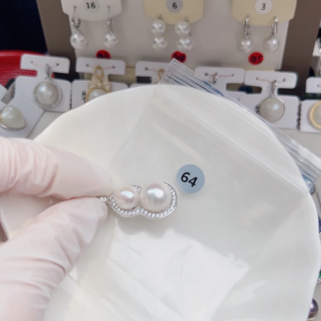 银S925镶嵌淡水珍珠耳饰