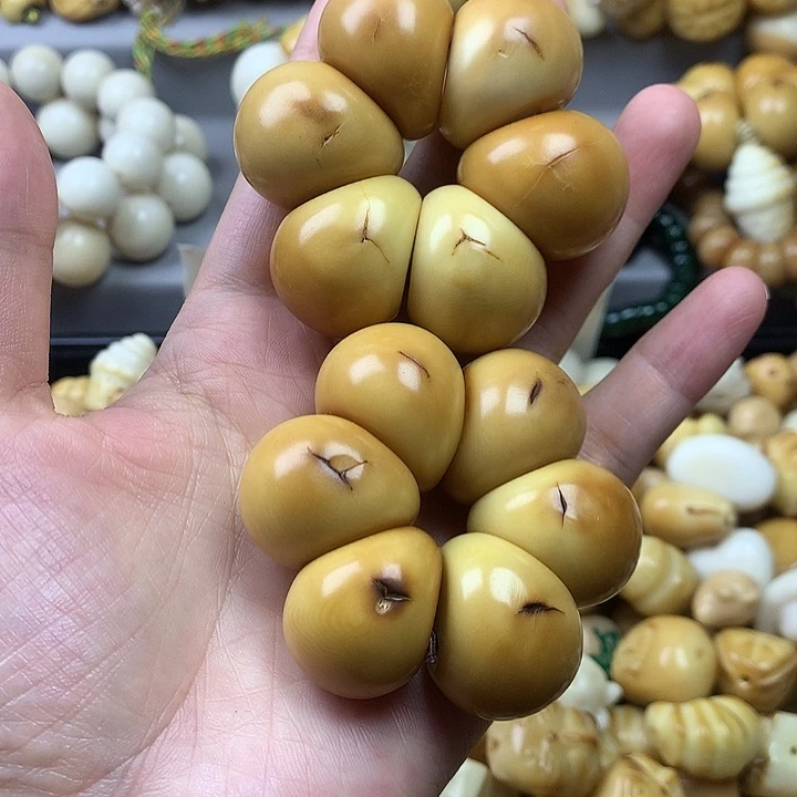手串菩提根/象牙果蒜瓣炭烤手捻27瑕疵2个不售后