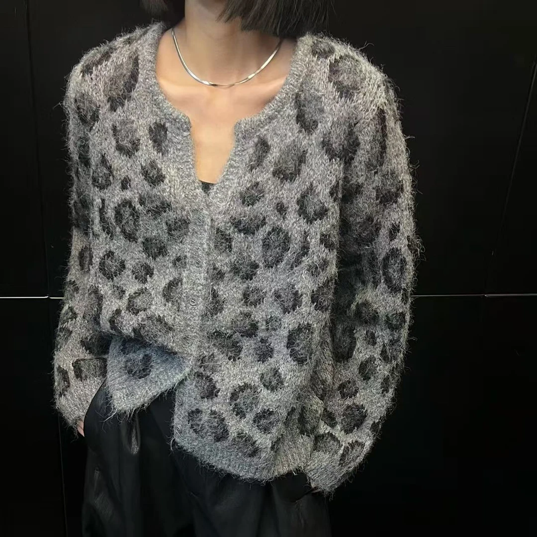 小木南#5910冬季福利高品质长毛毛衣开衫，衣长：60cm