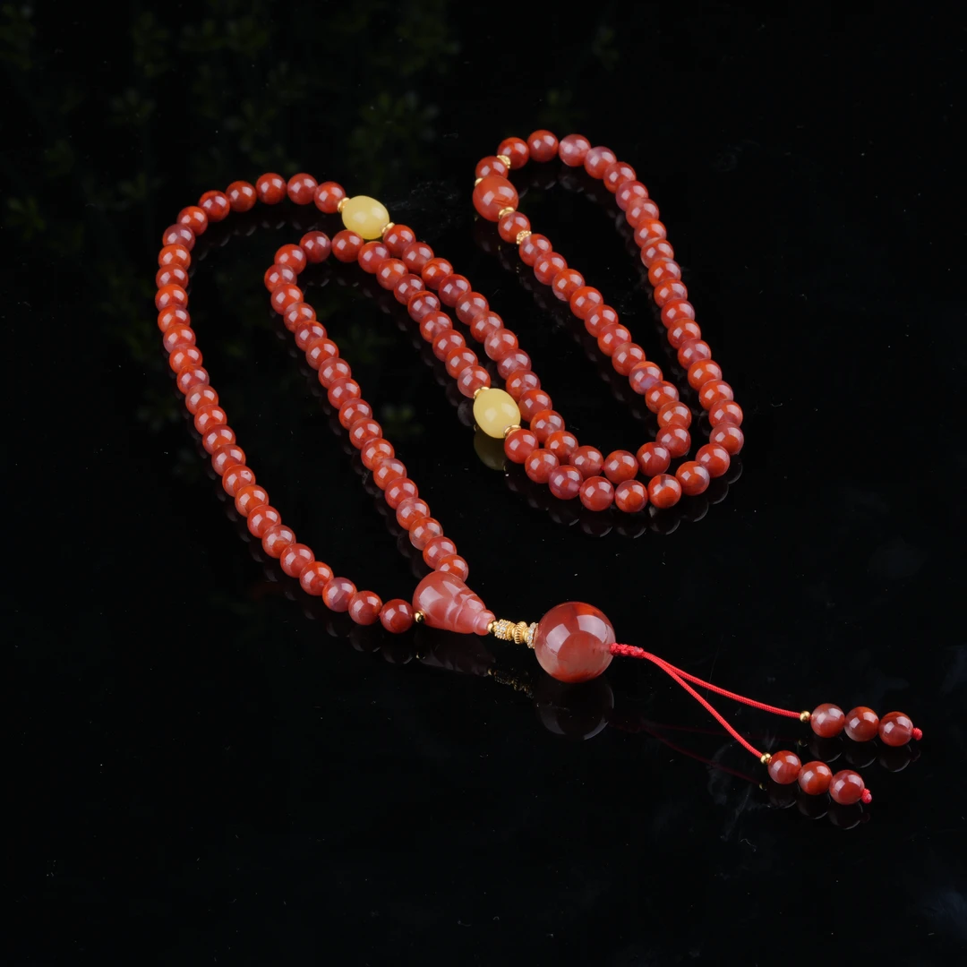 天然南红火焰纹6m+DIY项链