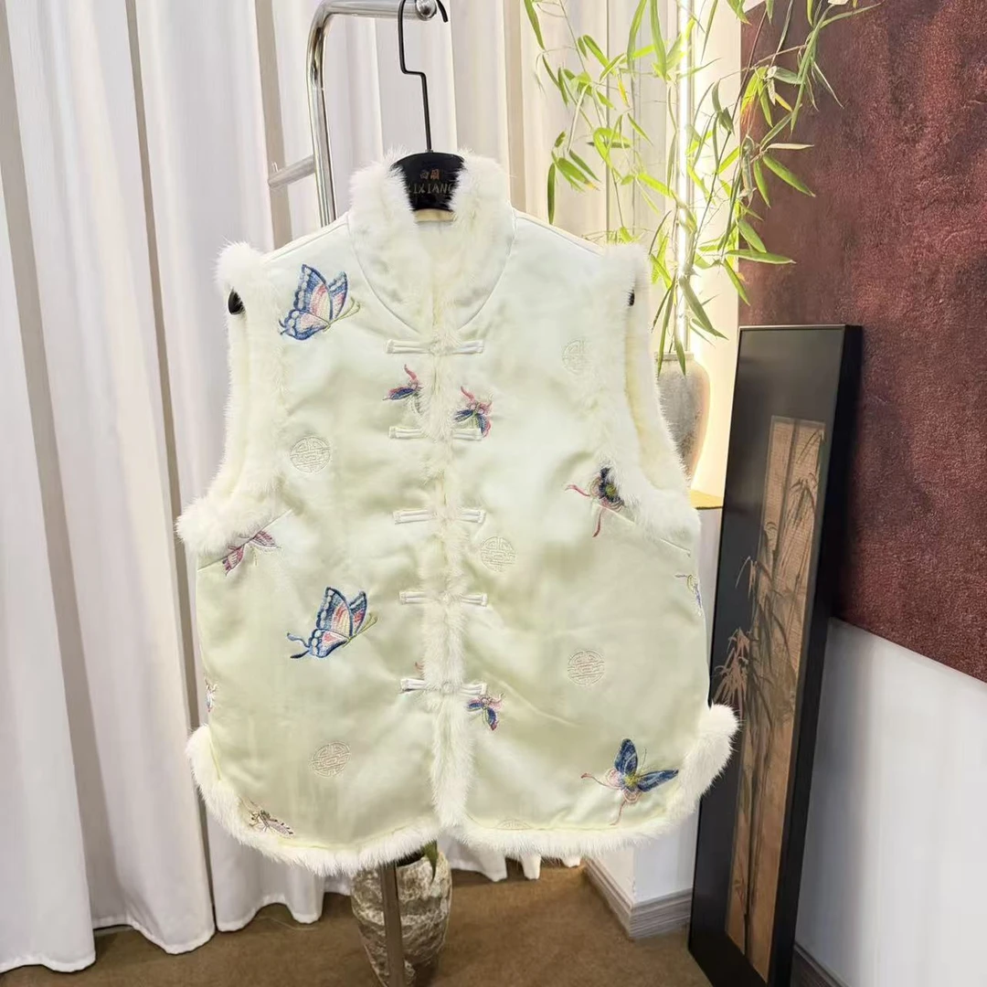 西厢【雪蝶】新中式重工轻奢时尚刺绣加厚马甲