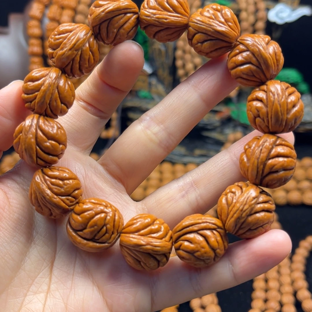 把件桃核霸王龙手串