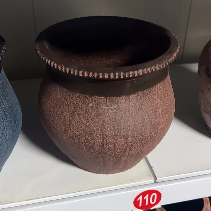 粗陶盆有孔高21口20