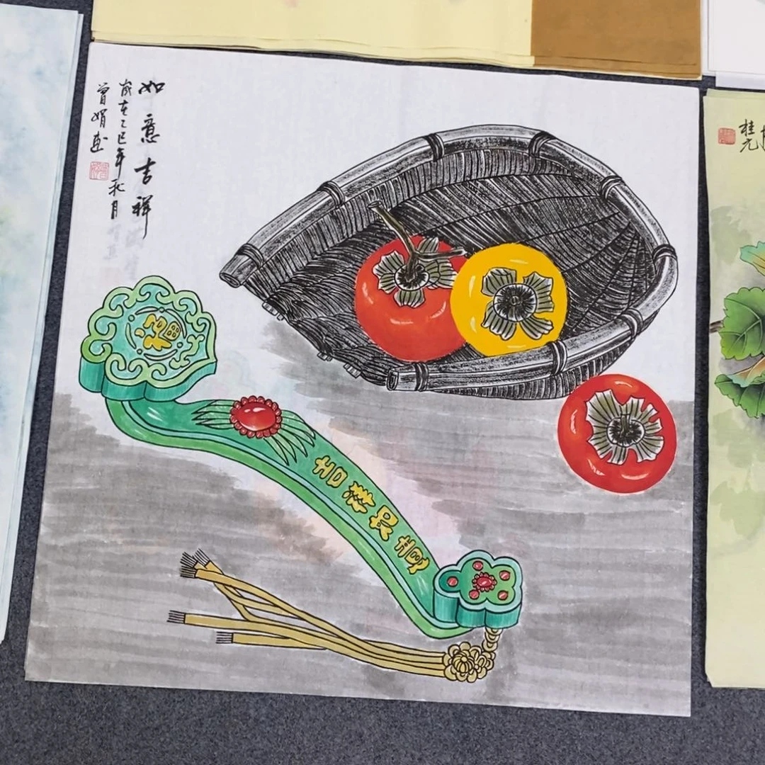 国画尺寸70✖️70斗方精品手绘画