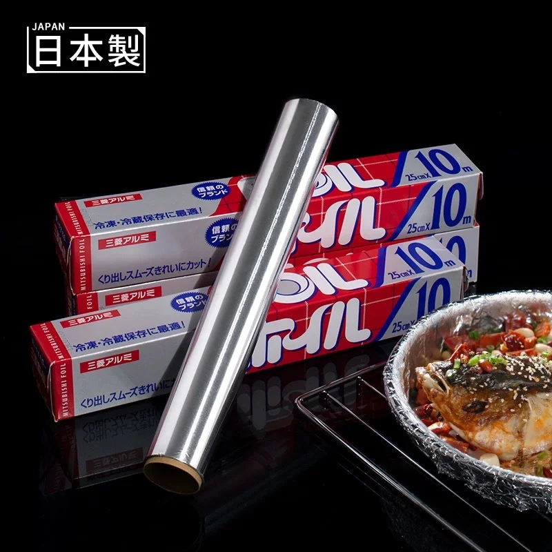 日本进口厨房锡纸铝箔纸烤箱烘焙耐高温垫纸