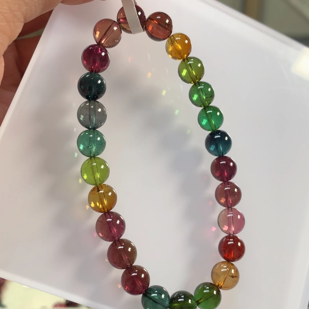 碧玺未镶嵌手链7.8左右