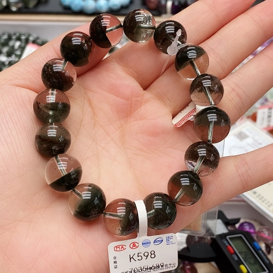 未镶嵌手链水晶K598 绿幽灵 13m+