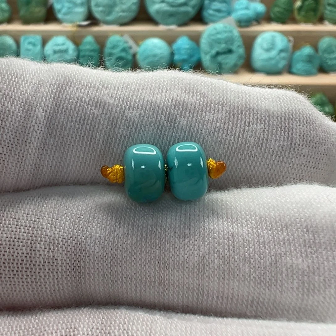 未镶嵌绿松石老型对珠7.4x5mm