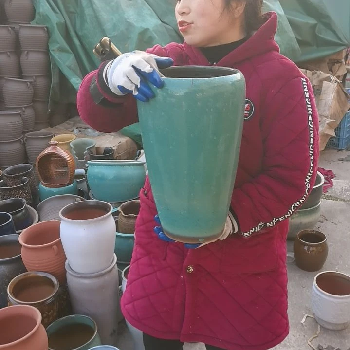 红陶口19高37瑕疵口裂