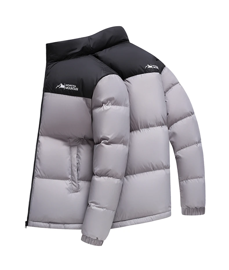 凯邦威拼接立领面包羽绒服男短款2025冬季新鸭绒加厚保暖冬装外套