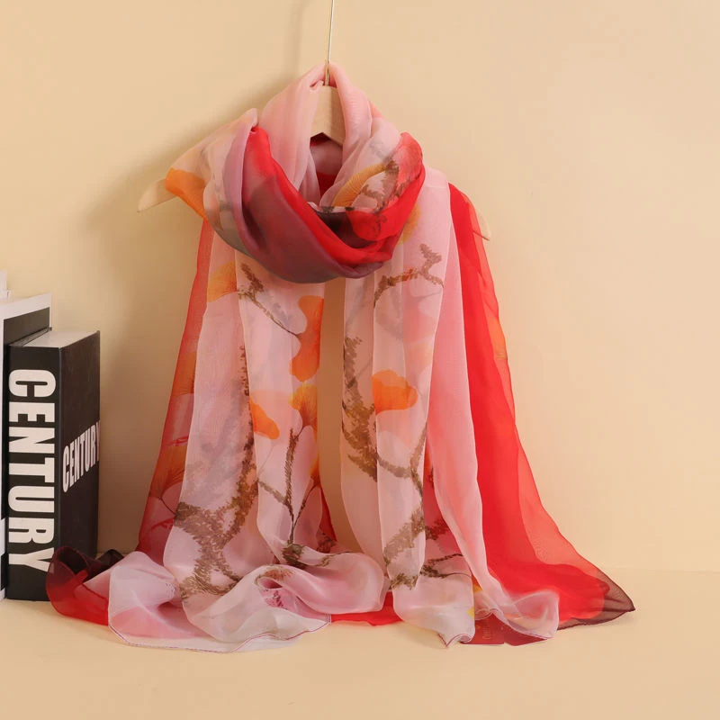 红色保暖围巾女春夏季棉麻手感百搭围脖新款ins风高颜值氛围感