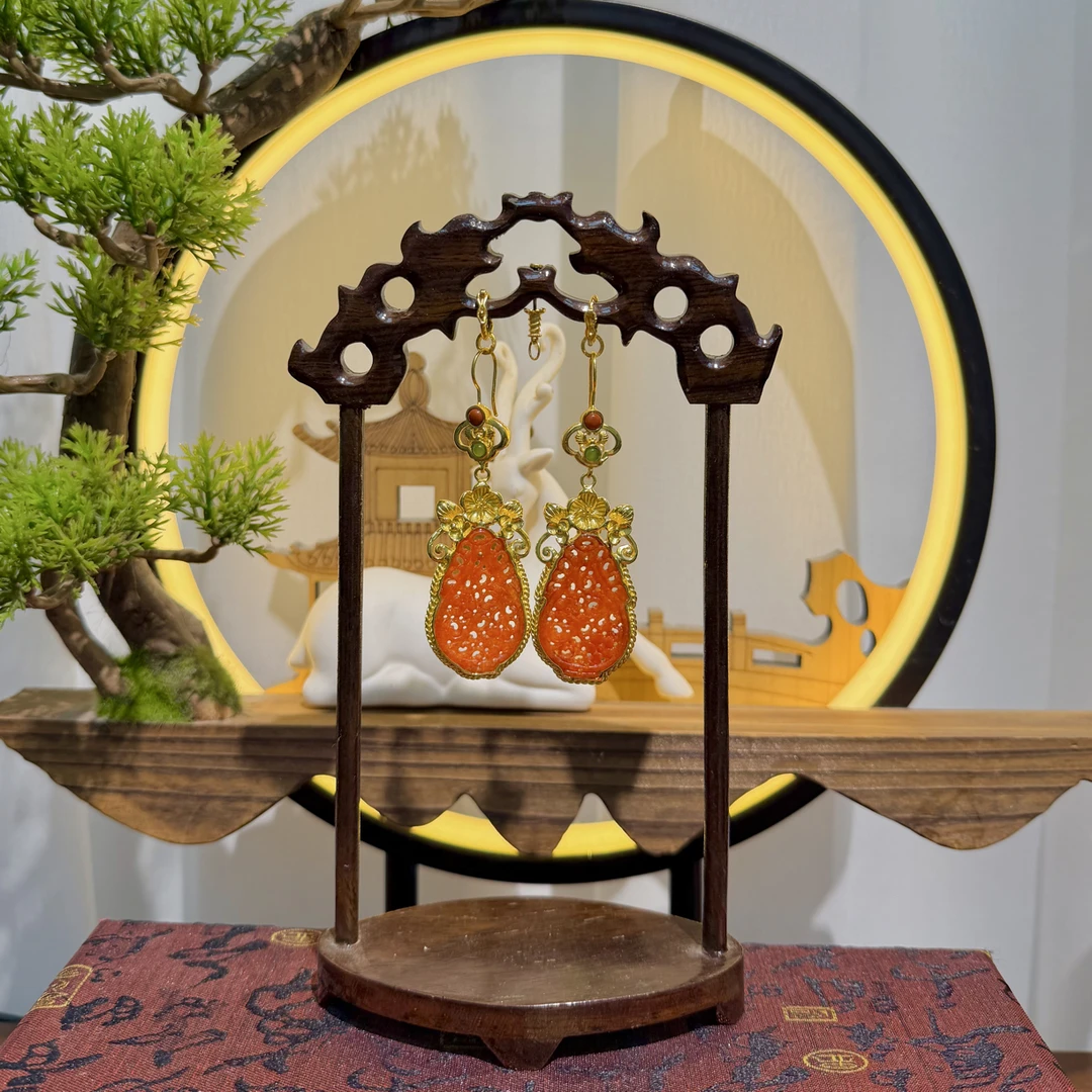 天然A货翡翠耳饰