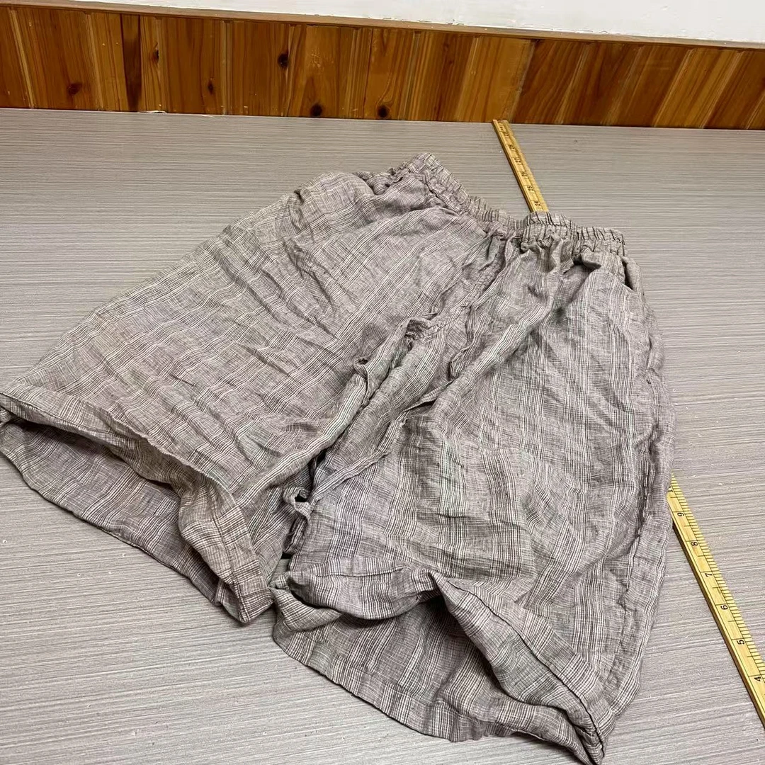 二囍古朴2503154（七分裤）亚麻抽绳