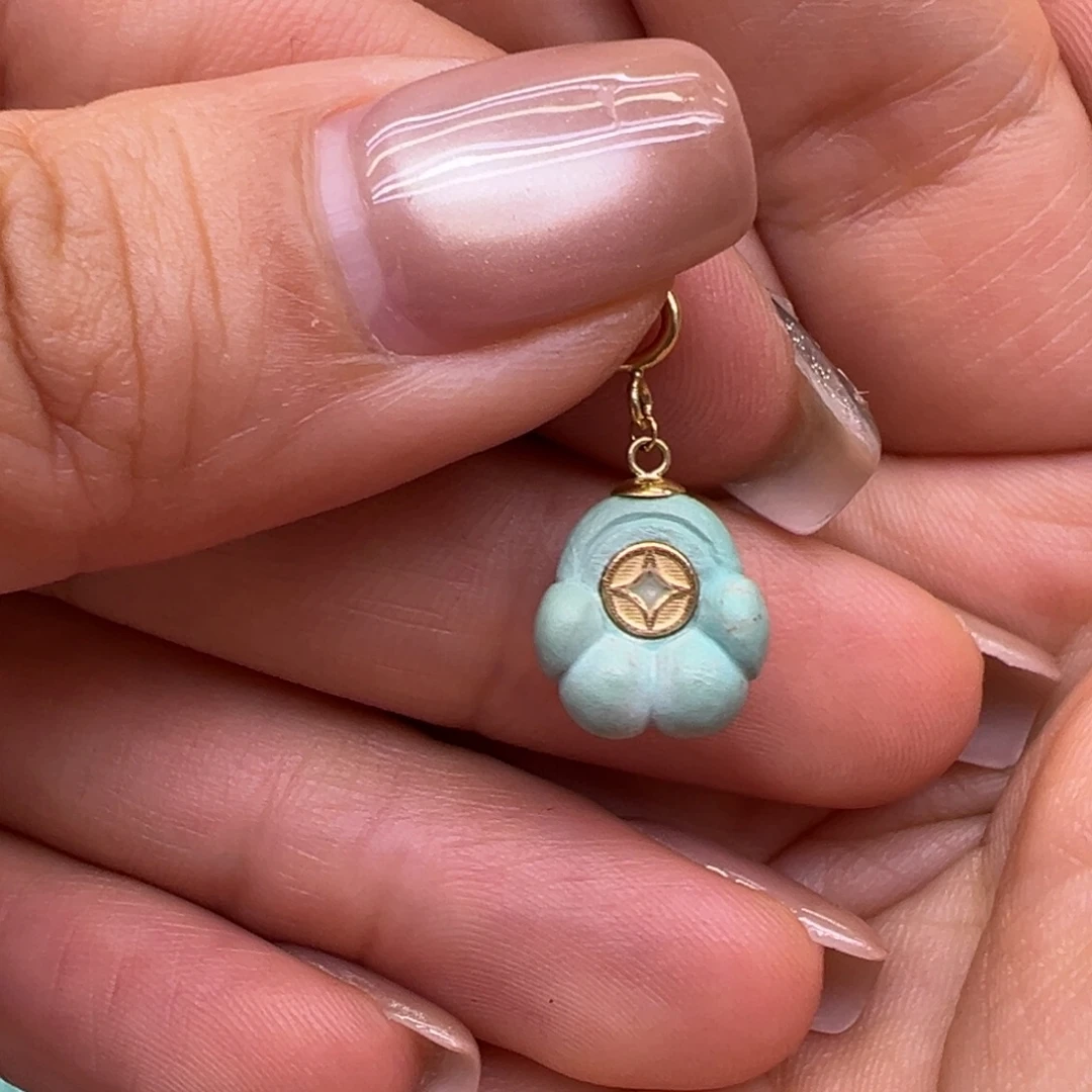 绿松石18K金镶嵌配件配件