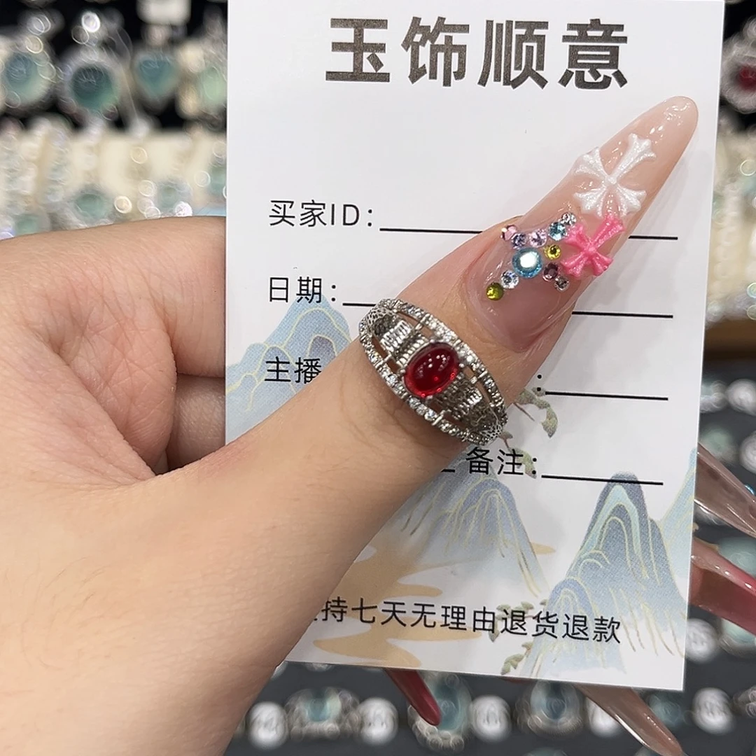 托帕石戒指银S925镶嵌