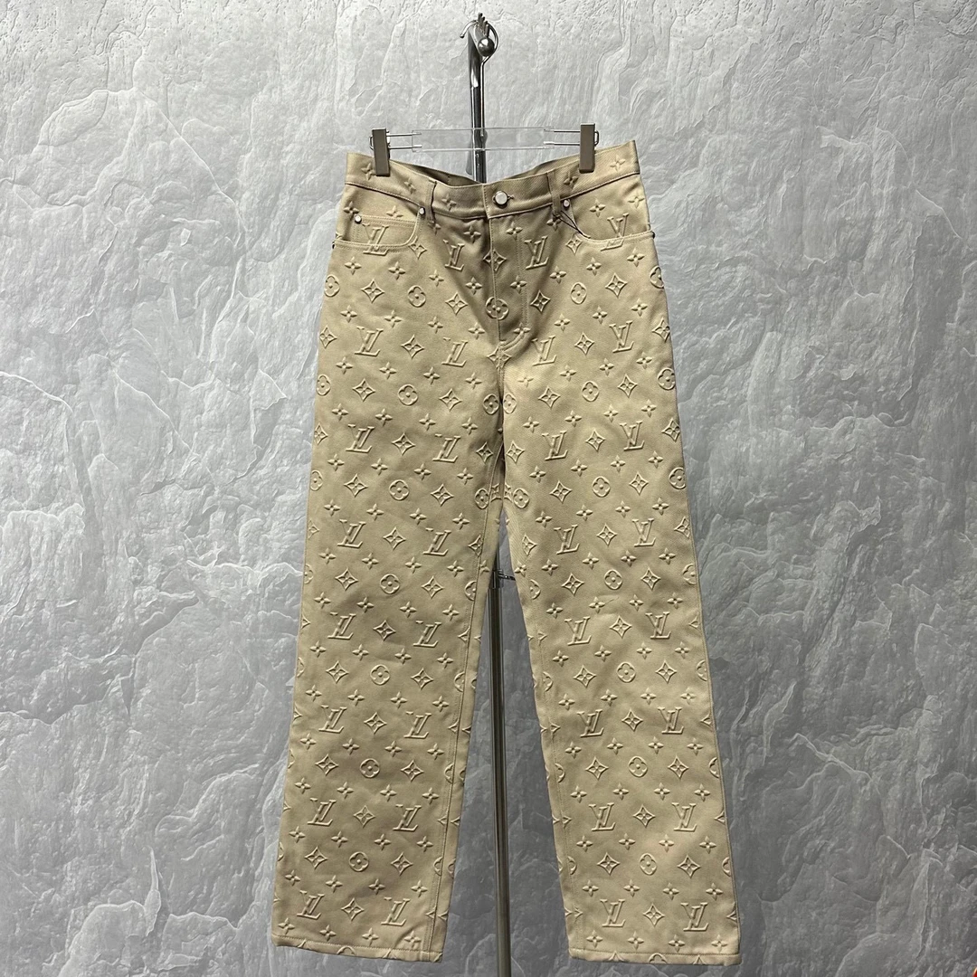 未使用 LouisVuitton/路易威登 SS25浮雕牛仔长裤 34码 P00661