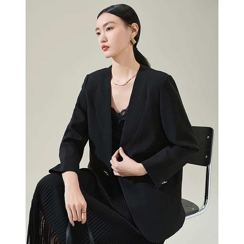 【艾美甄选】MOFAN摩凡春新款黑色西装MAU474010