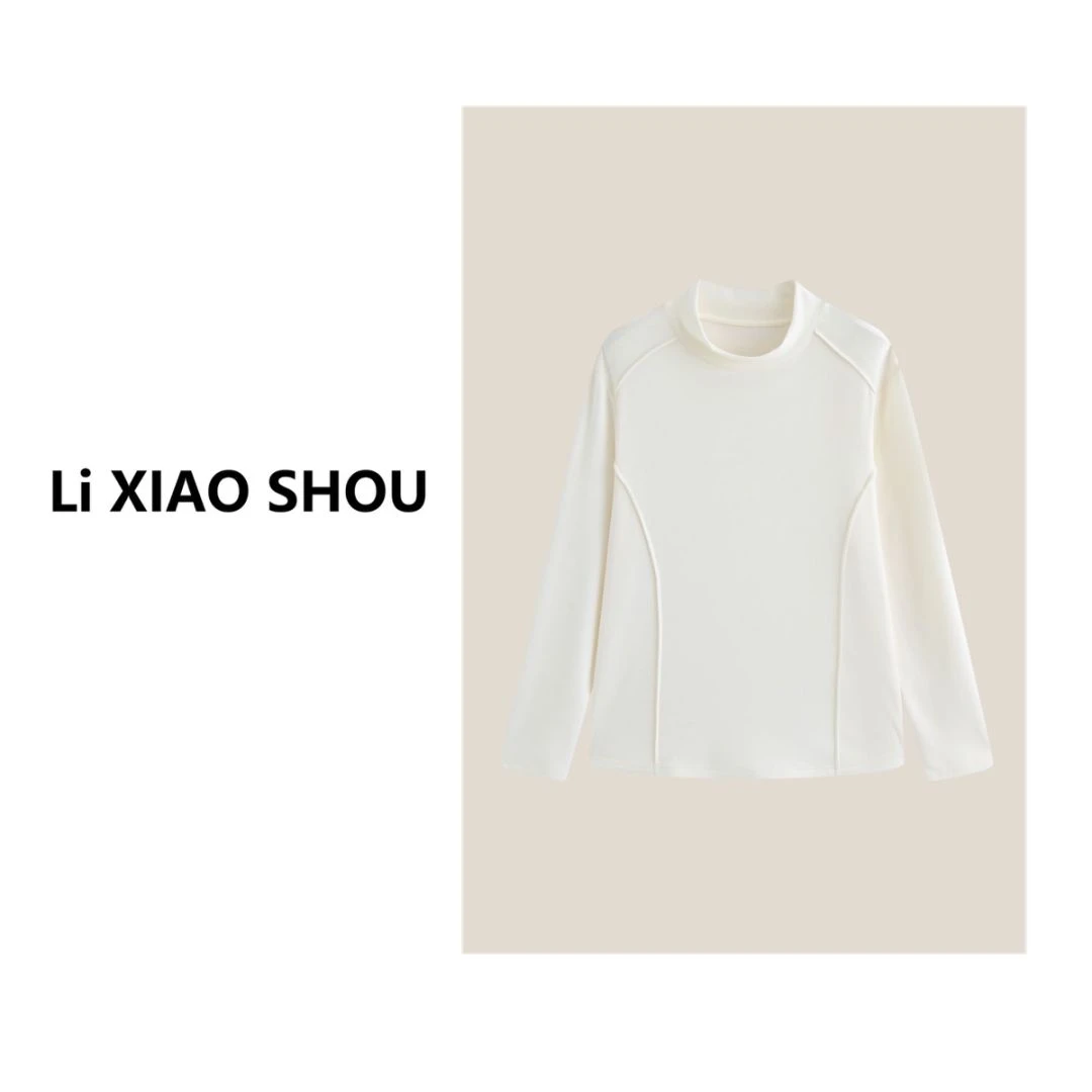【李小瘦大码女装】舒适简约打底纯色亲肤圆领上衣女737D