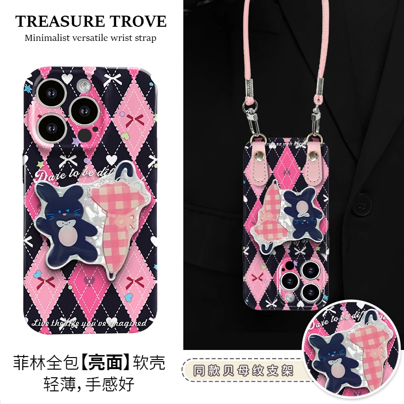 适用于苹果16/17华为OPPO小米VIVO创意兔子LJ软菲林手机壳DA0043