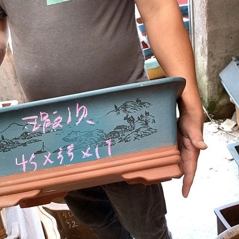 紫砂花盆手工艺品
