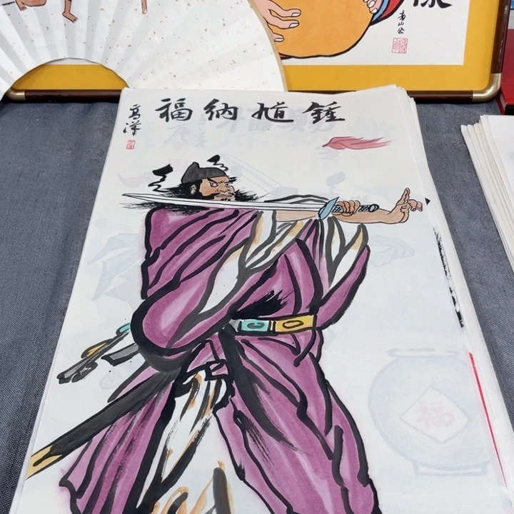 国画手绘禅意画一物一拍
