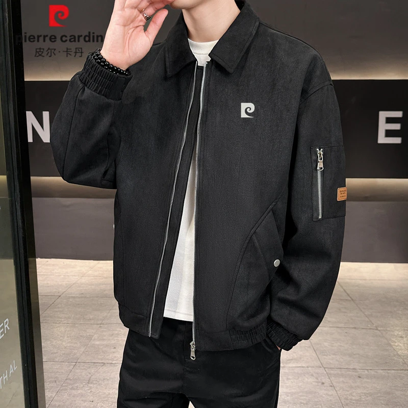 皮尔卡丹男款秋冬季夹克时尚潮流休闲百搭商务休闲上衣夹克