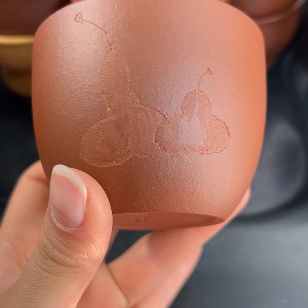 茶杯紫砂紫泥福禄