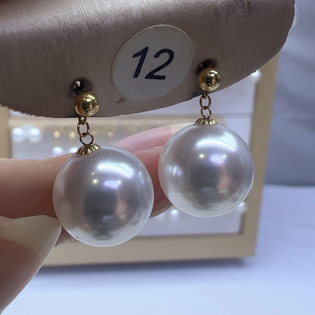 18K金镶嵌淡水珍珠耳饰
