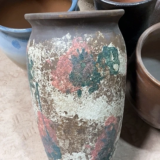 紫砂花盆口22高度41油画
